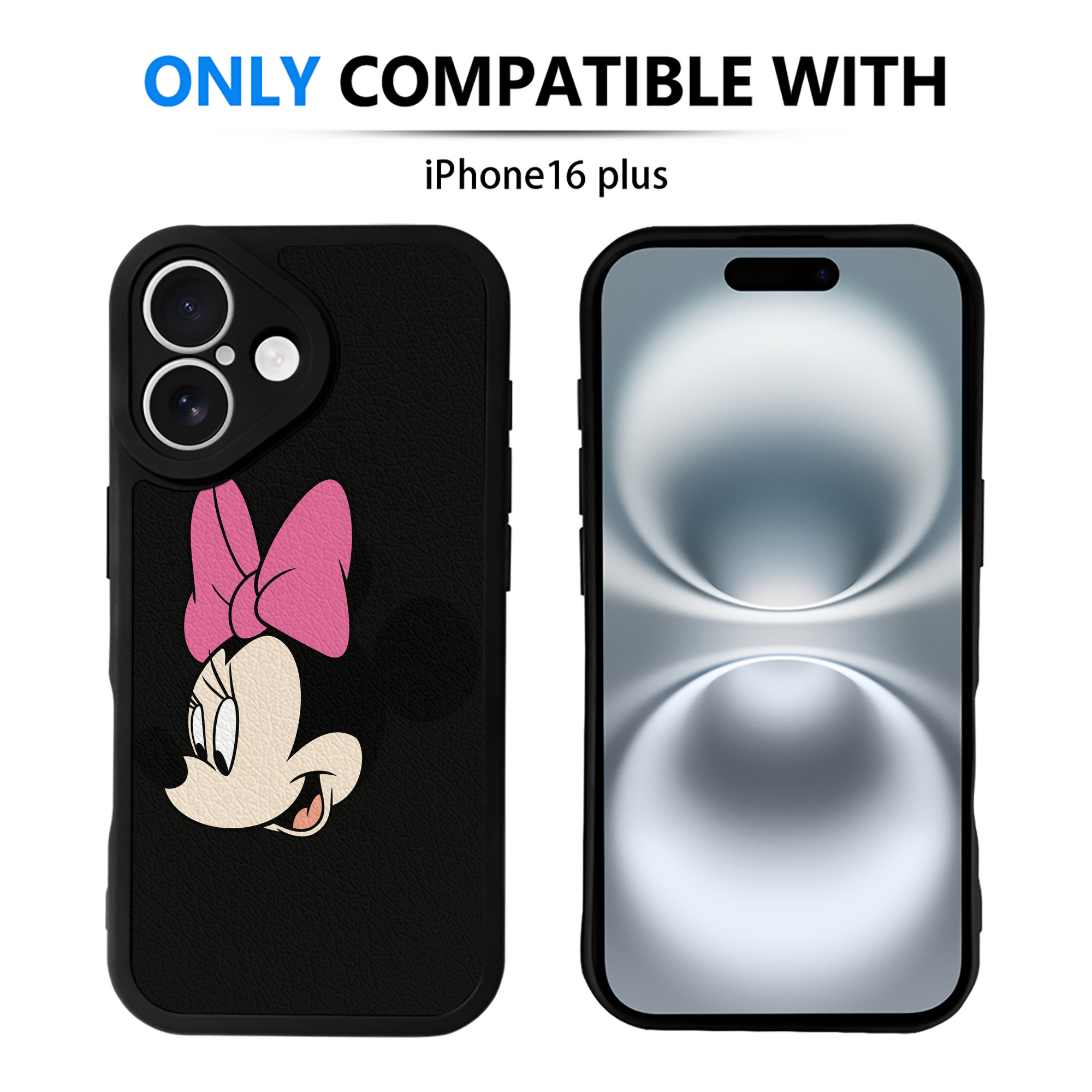 （画像用） ミッキーマウス Mickey Mouse 【iPhone 16シリーズ対応】シリコンスマホケース（レザー調） 材質：シリコン